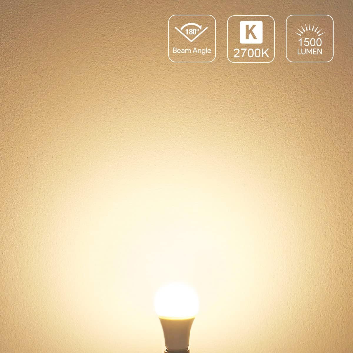 Lepro A19 LED Light Bulb, 2700K Warm White, 1500 Lumens, E26 Medium Base, Non-Dimmable, 14W (100W Equivalent, Energy Efficiency) - Image 6
