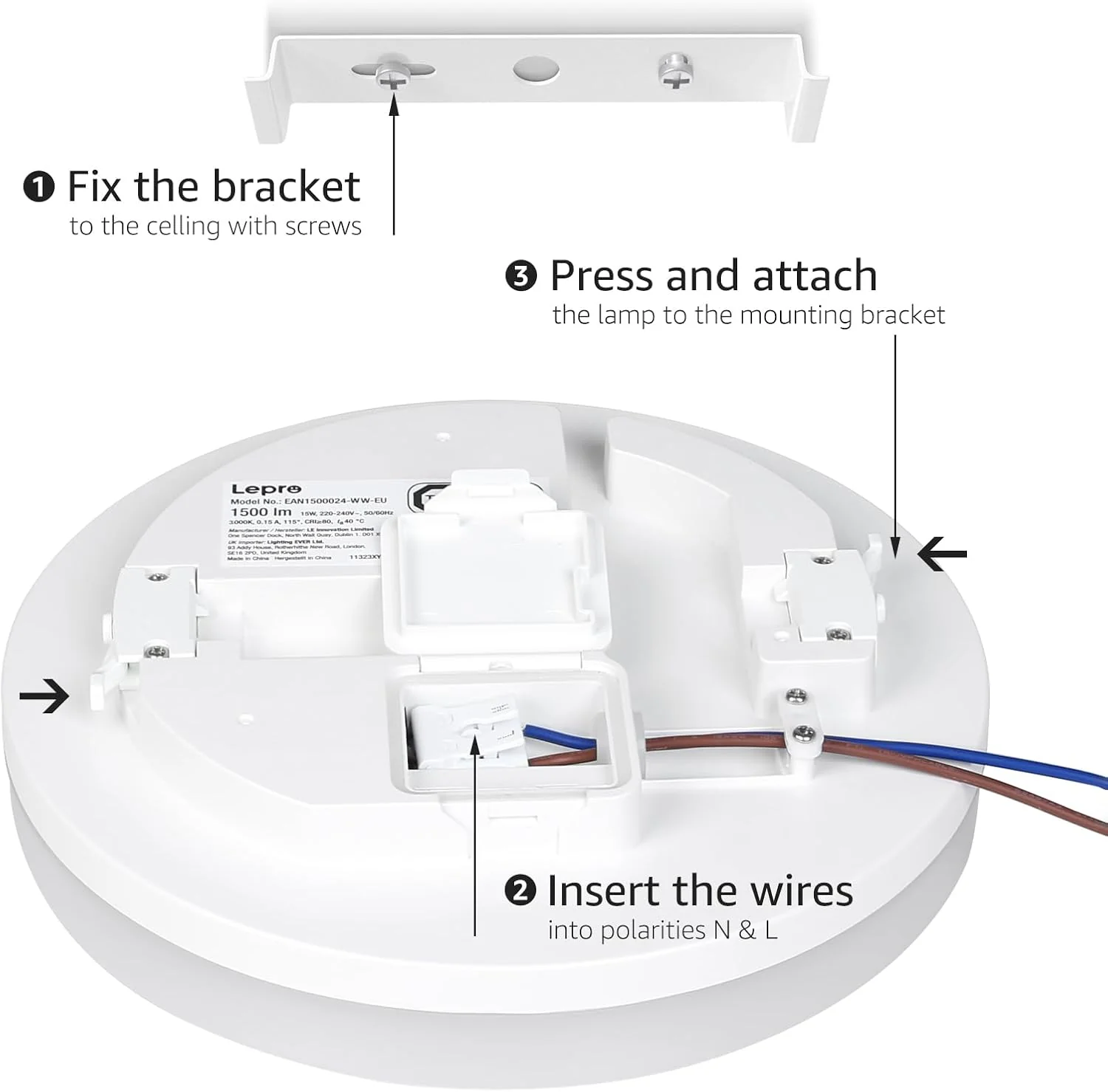 LE Flush Mount LED Ceiling Light for Bathroom - Image 7