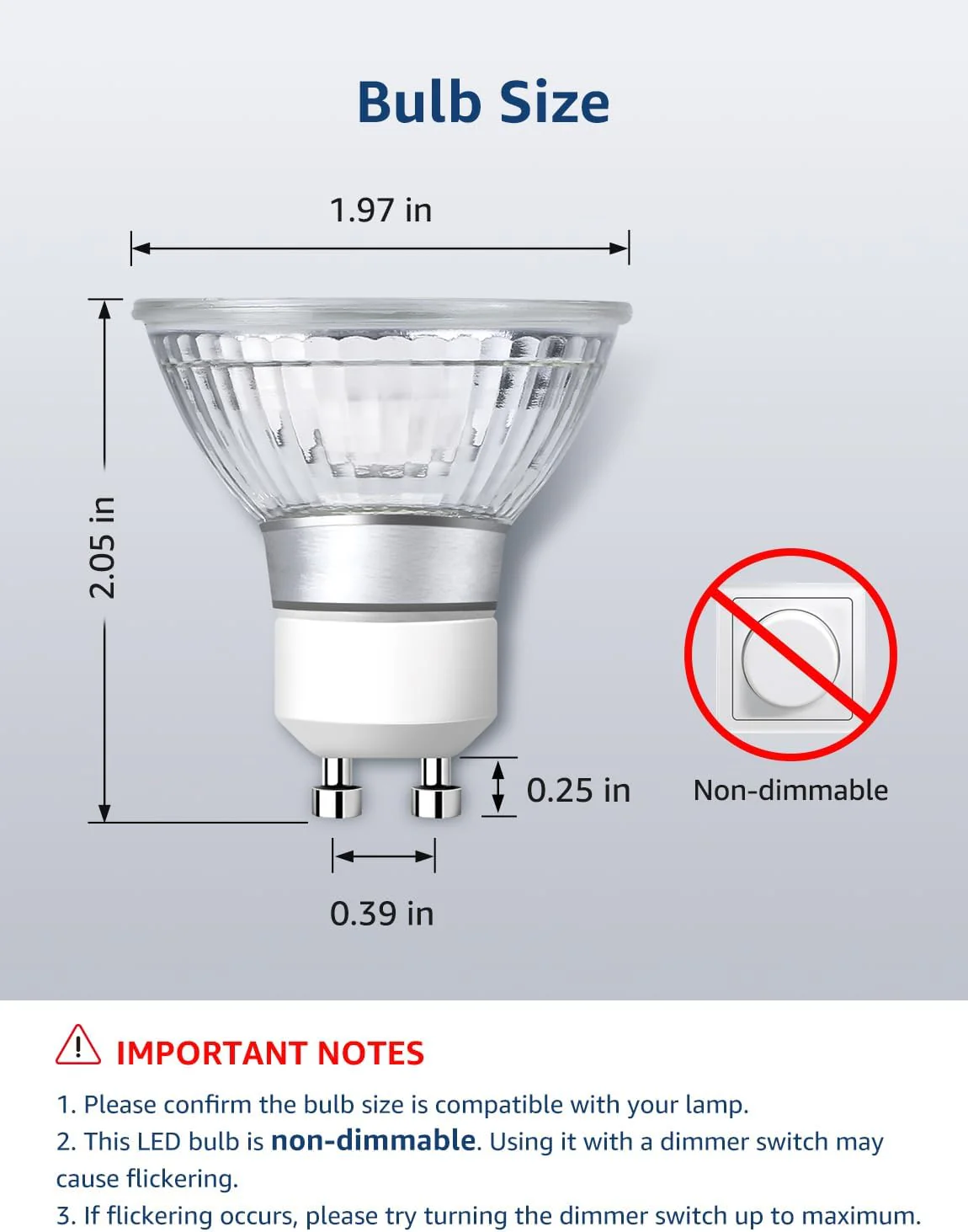 Lepro GU10 LED Light Bulbs, Non-Dimmable, 4W (35W Equivalent), 2700K Warm White, 100° Flood Beam - Image 2