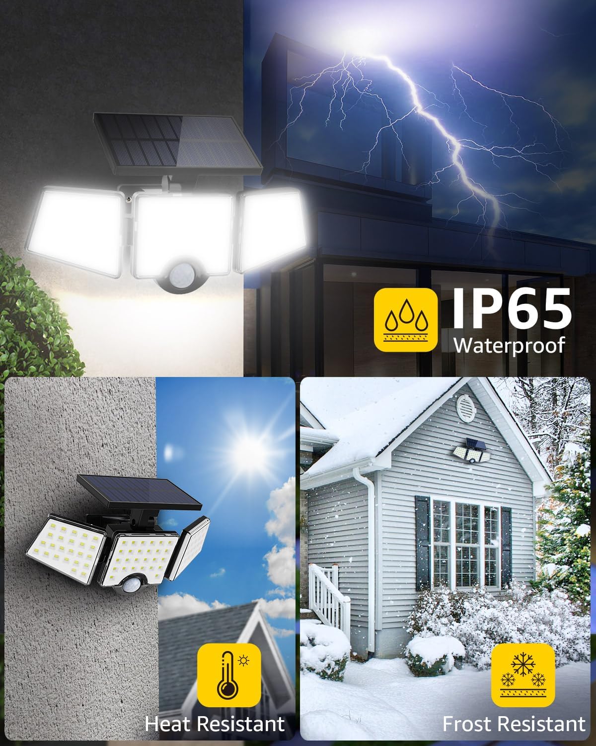 LE Solar Motion Sensor Flood Lights Outdoor - 1000LM - Image 4