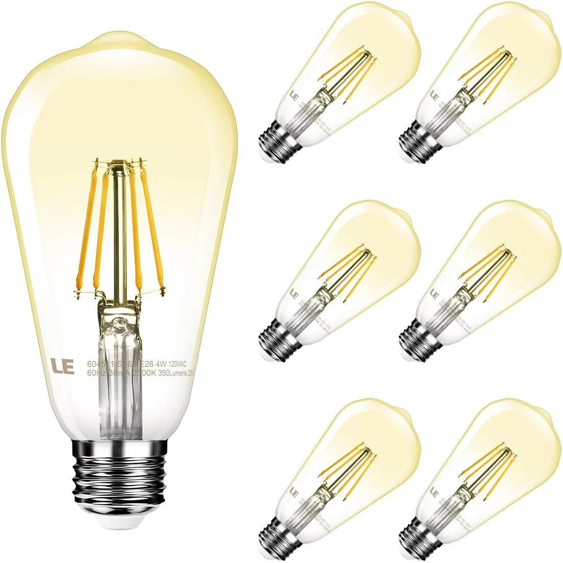 LE ST64 E26 Vintage Edison LED Bulbs
