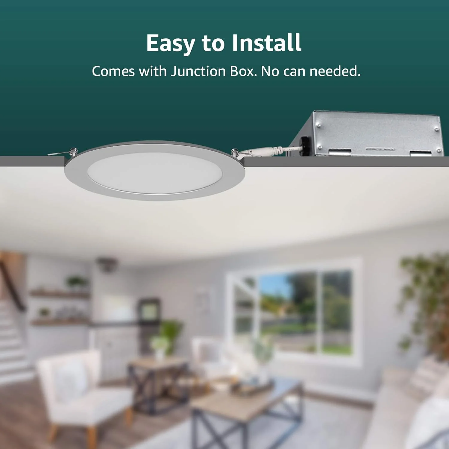 Lepro 12 Pack LED Recessed Lighting, 4 Inch Ultra-Thin Ceiling Light with Junction Box, Dimmable Retrofit Downlight, 11W 750LM 3000K Soft White Baffle Trim - UL FCC Energy Star Certified - Image 5