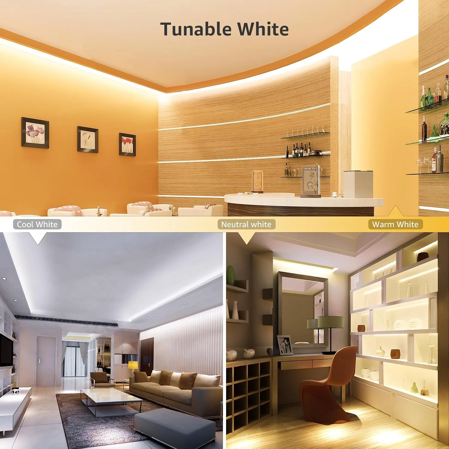 Lepro Tunable White LED Strip Lights (16.4ft, Dimmable) - Image 4