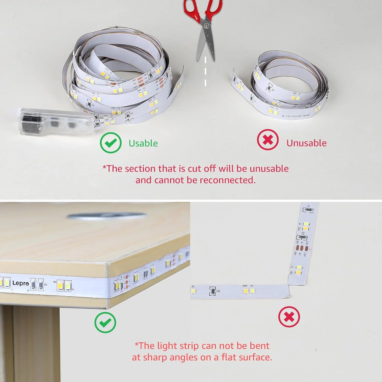Lepro Tunable White LED Strip Lights (16.4ft, Dimmable) - Image 6