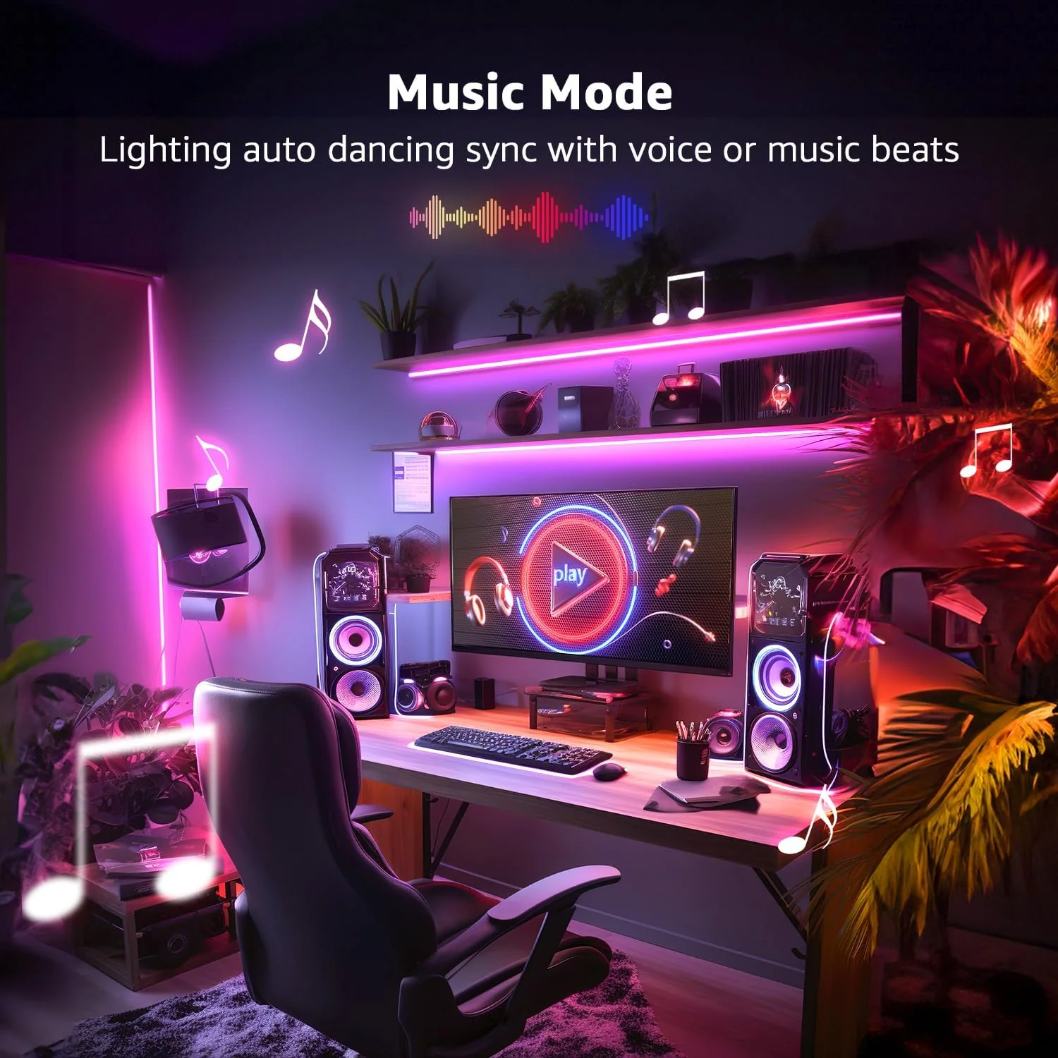 Lepro 16.4ft MagicColor Music Sync LED Strip Lights - Image 4
