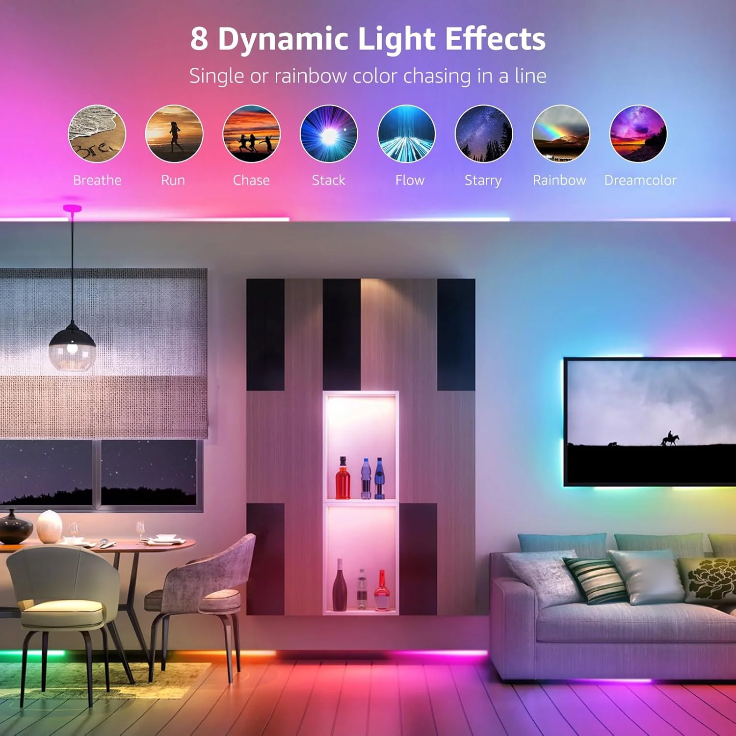 Lepro 16.4ft MagicColor Music Sync LED Strip Lights - Image 7