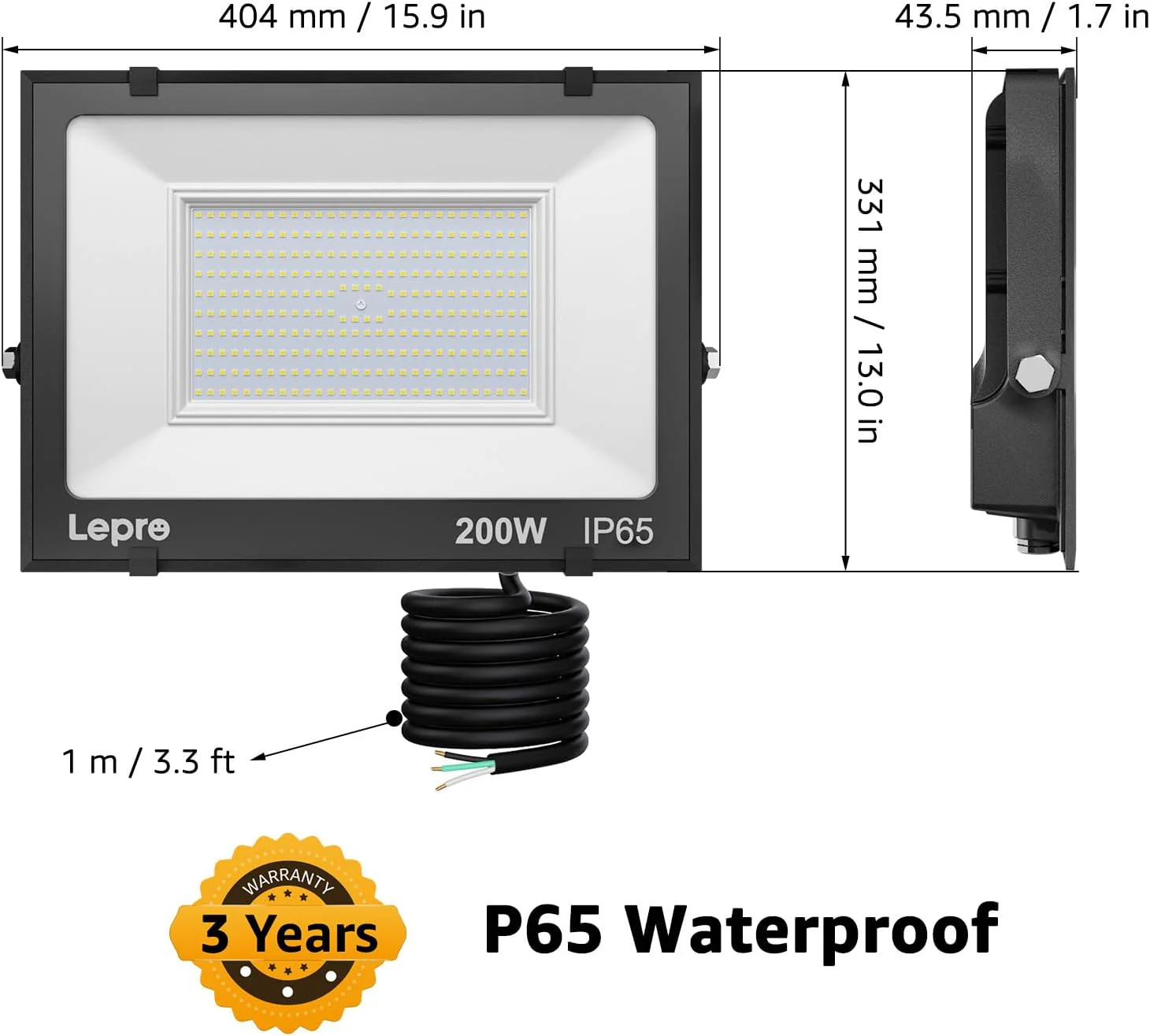 Lepro 200W LED Floodlight Outdoor - Image 3