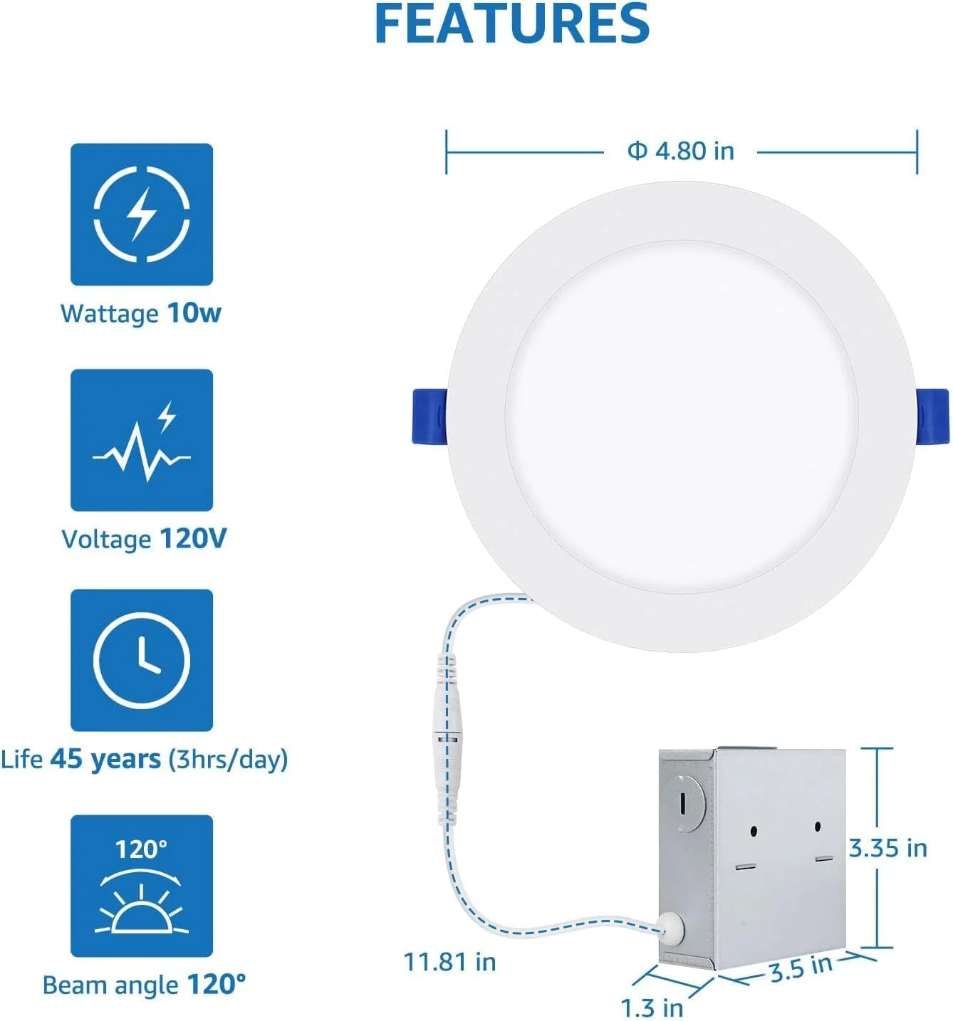 Lepro LED Recessed Lighting Daylight White - Image 3