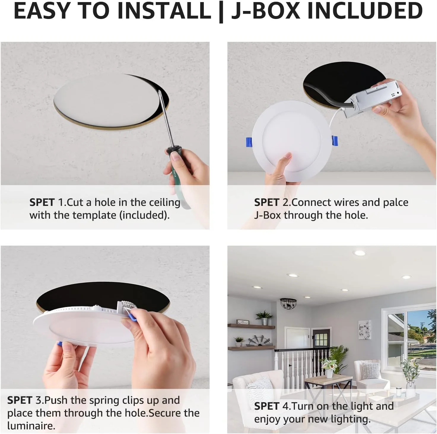 Lepro LED Recessed Lighting Daylight White - Image 5
