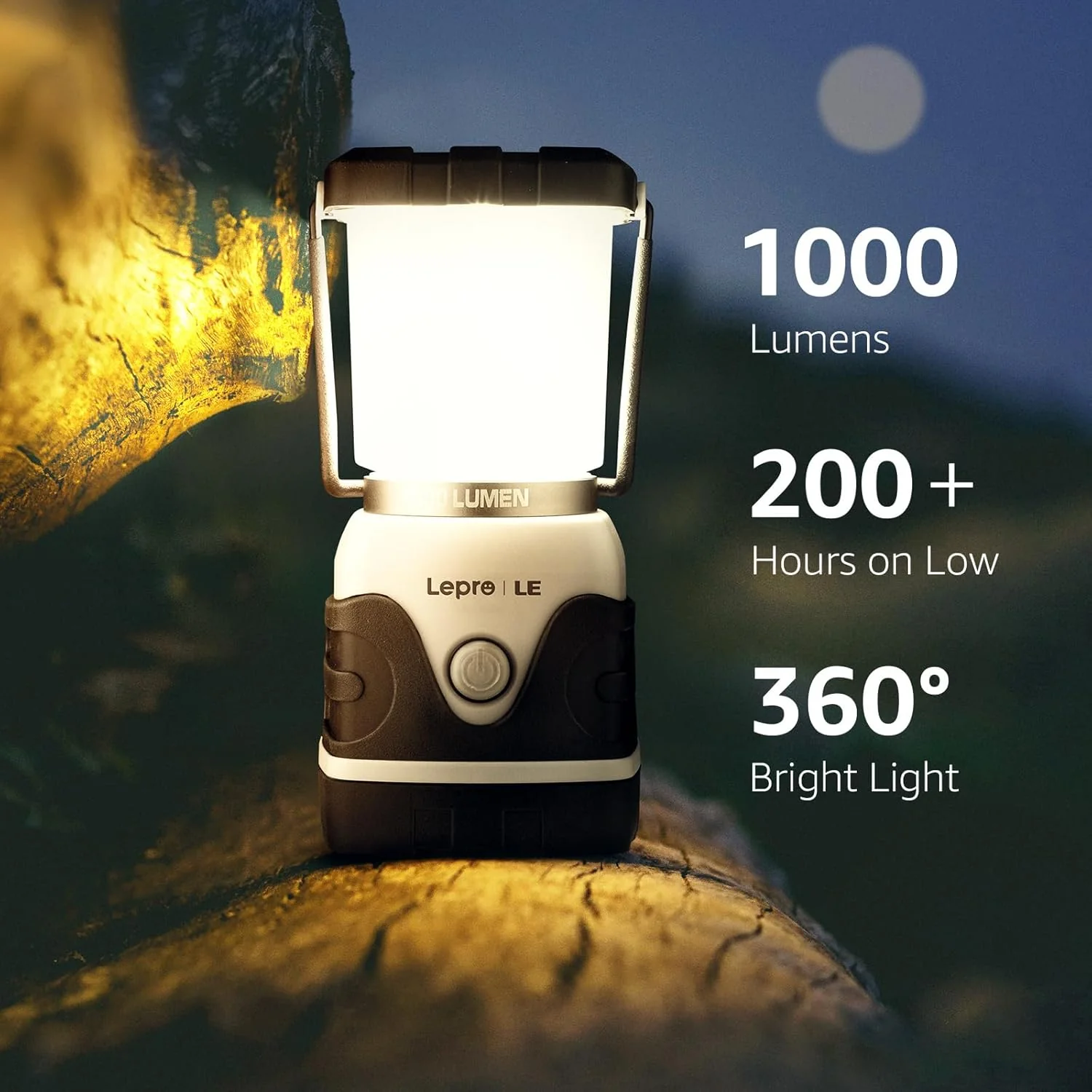 Lepro Battery Powered LED Camping Lantern (Waterproof, 1000LM, 4 Lighting Modes) - Image 2