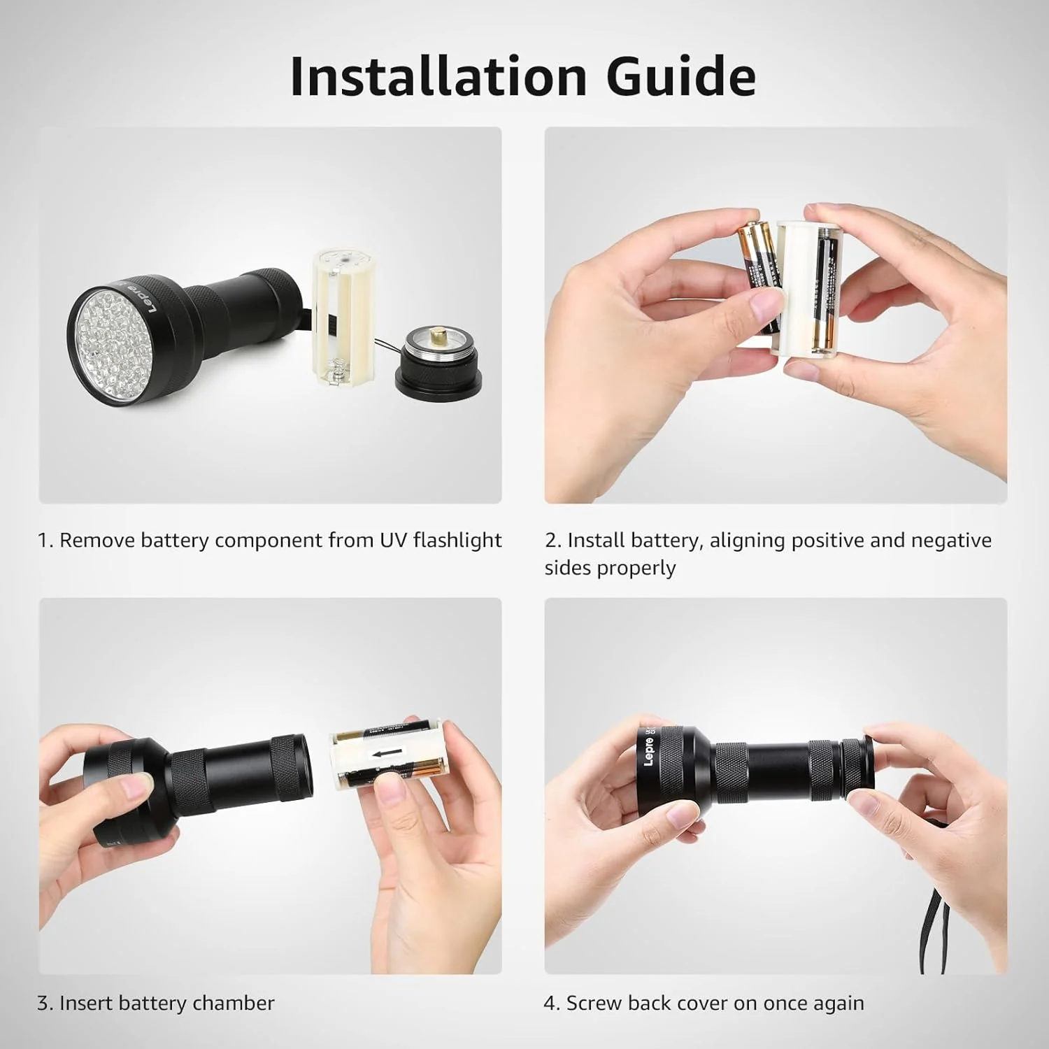 Lepro 51-LED UV Flashlight (395nm) – Pet Stain & Bed Bug Detector - Image 8