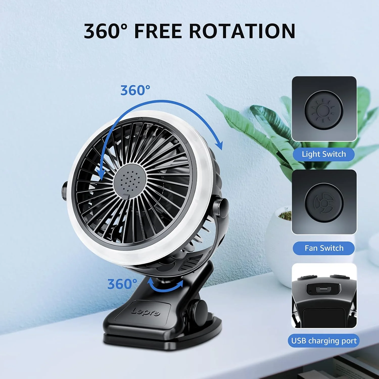 Lepro Camping Lantern with Camping Fan - Image 7
