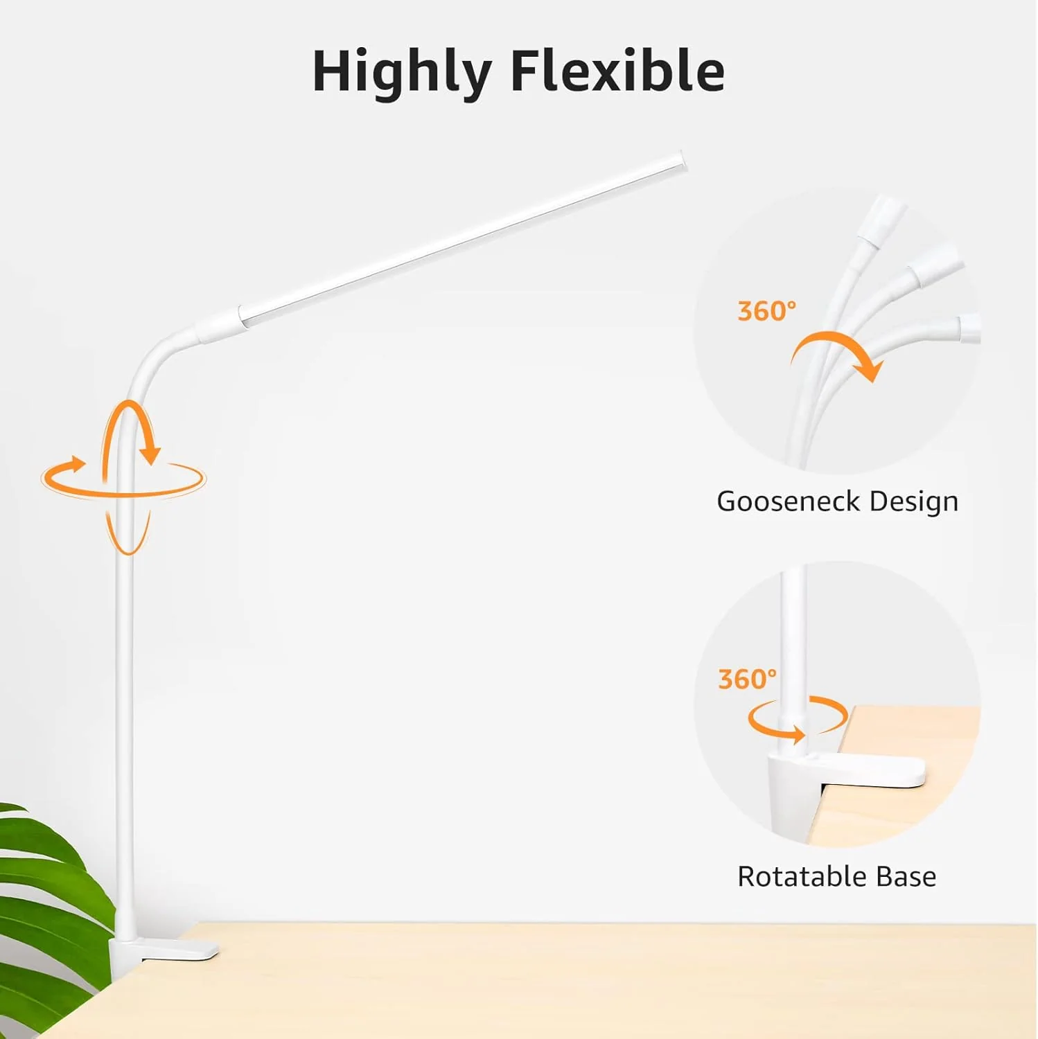 Lepro Clamp Desk Lamp (Dimmable, White/Black, Eye-Caring Reading Light) - Image 7