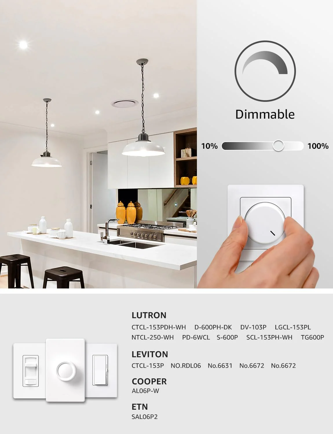 Lepro A19 Dimmable LED Light Bulbs, E26 Base, 14W (100W Equivalent), 1500 Lumens, 5000K Daylight, UL Listed - Image 3