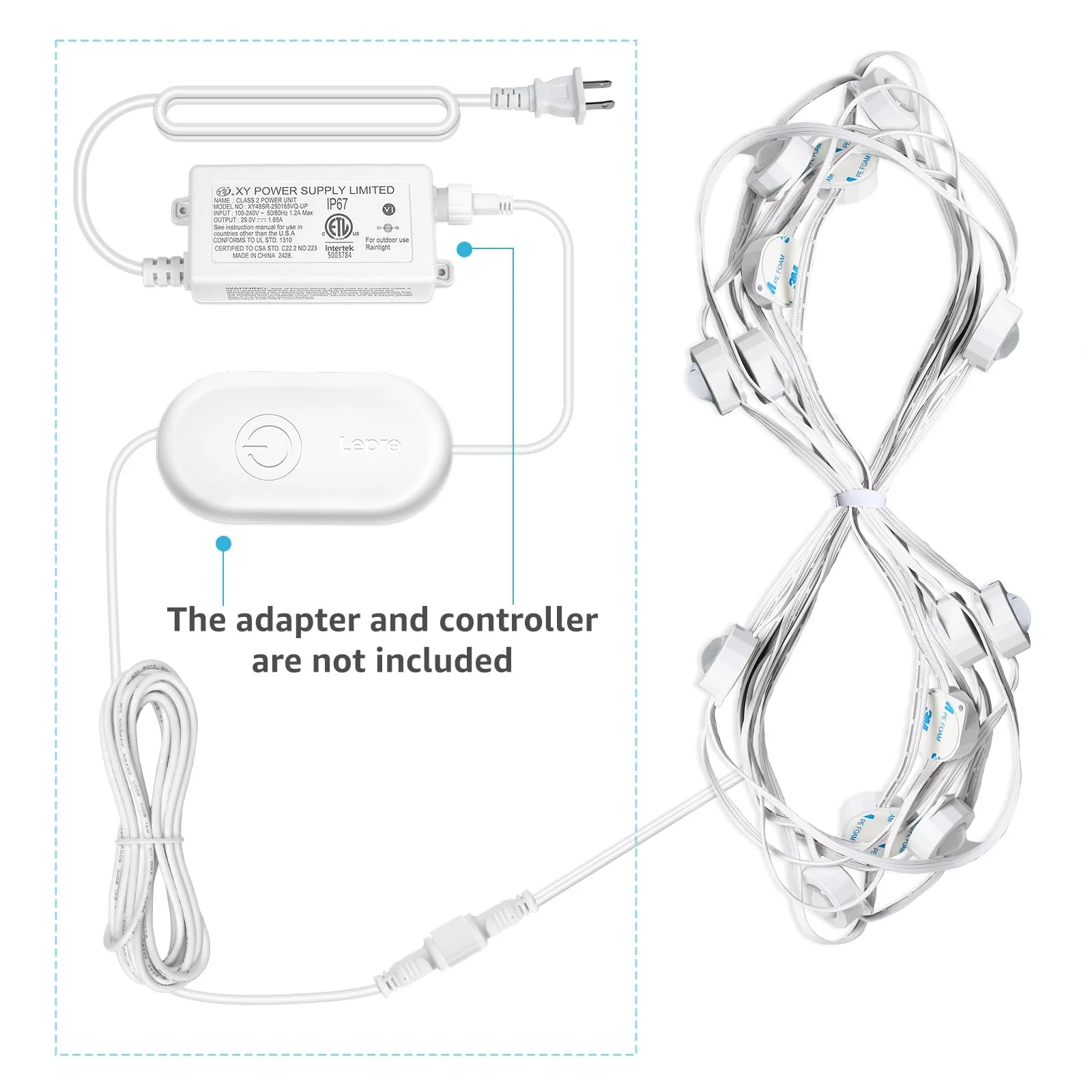 Lepro E1 Permanent Lights Accessories Only – 25 ft Permanent Outdoor Lights Single Strand Without Adapter and in-line Controller - Image 9