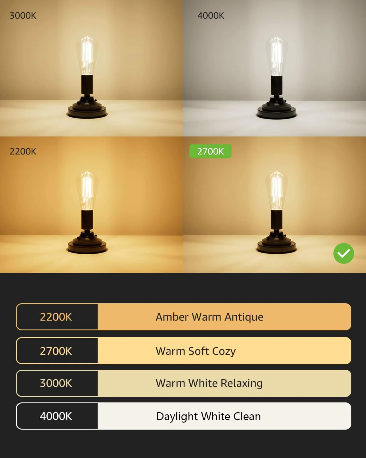 Lepro ST19 Vintage Edison LED Bulbs, Dimmable, E26 Base, 8W (60W Equivalent), 800 Lumens, 2700K Warm White, Clear Glass - Image 4