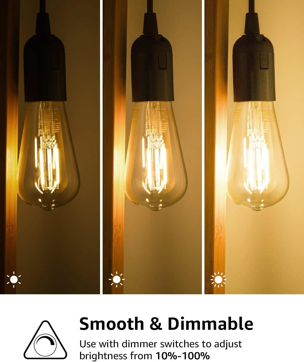 Lepro ST19 Vintage Edison LED Bulbs, Dimmable, E26 Base, 8W (60W Equivalent), 800 Lumens, 2700K Warm White, Clear Glass - Image 5