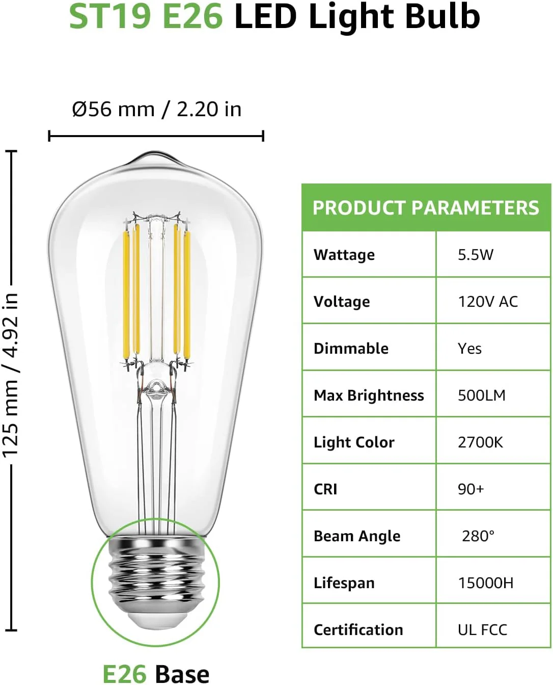 Lepro ST19 Vintage Edison LED Bulbs, Dimmable, E26 Base, 8W (60W Equivalent), 800 Lumens, 2700K Warm White, Clear Glass - Image 9