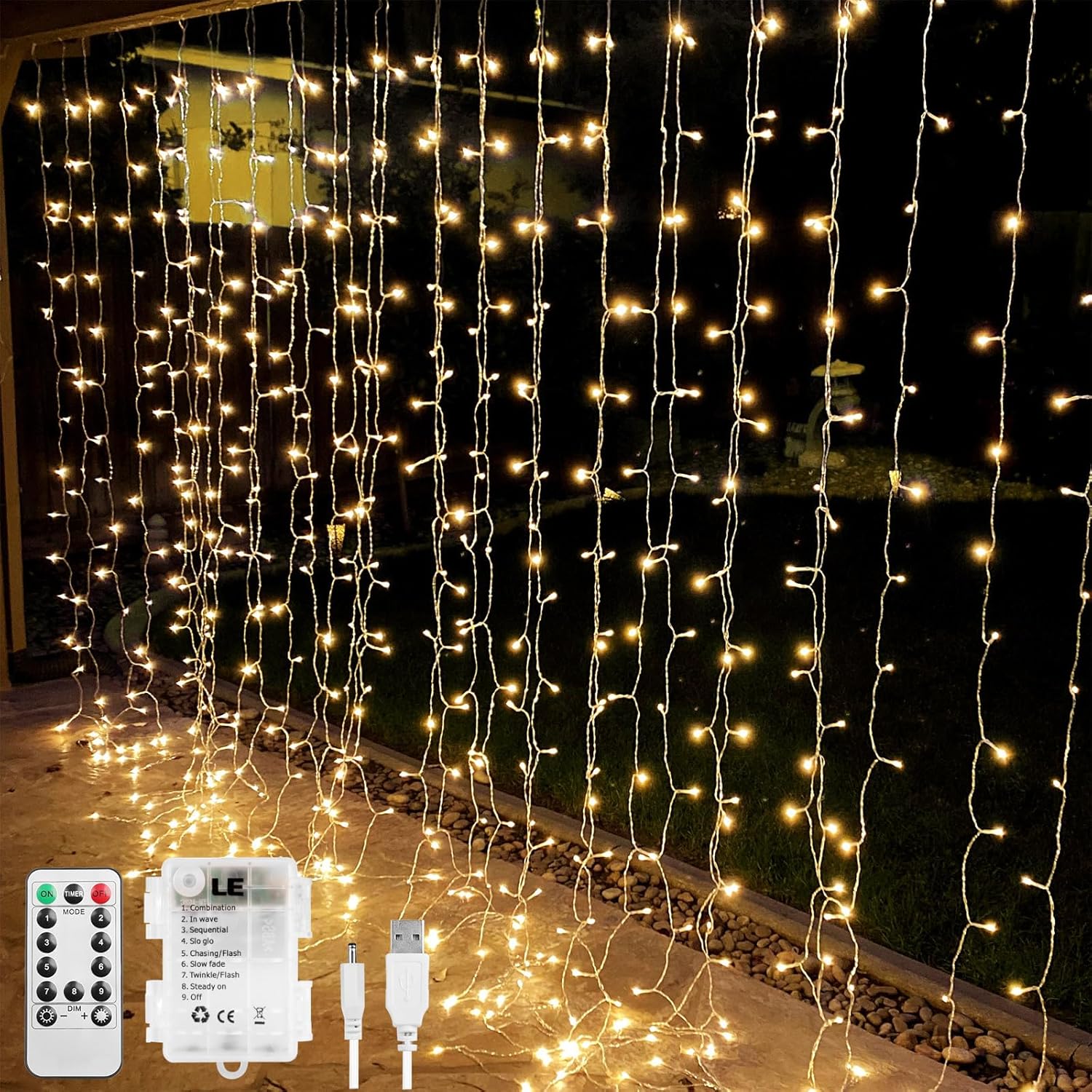 Lepro Fairy Curtain Lights (9.8 x 9.8 ft)