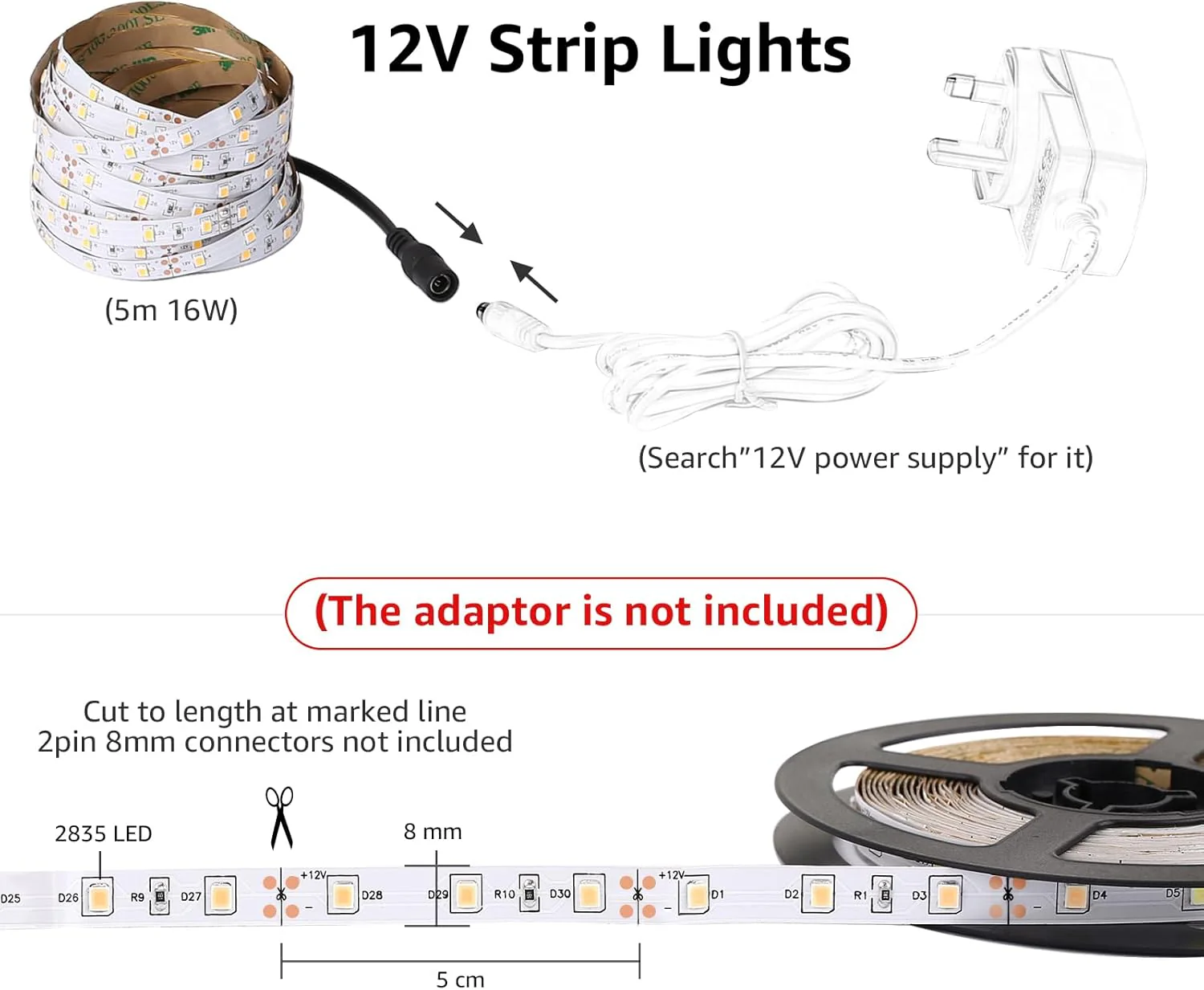 Lepro Flexible LED Light Strip (Warm White, Cuttable) - Image 3