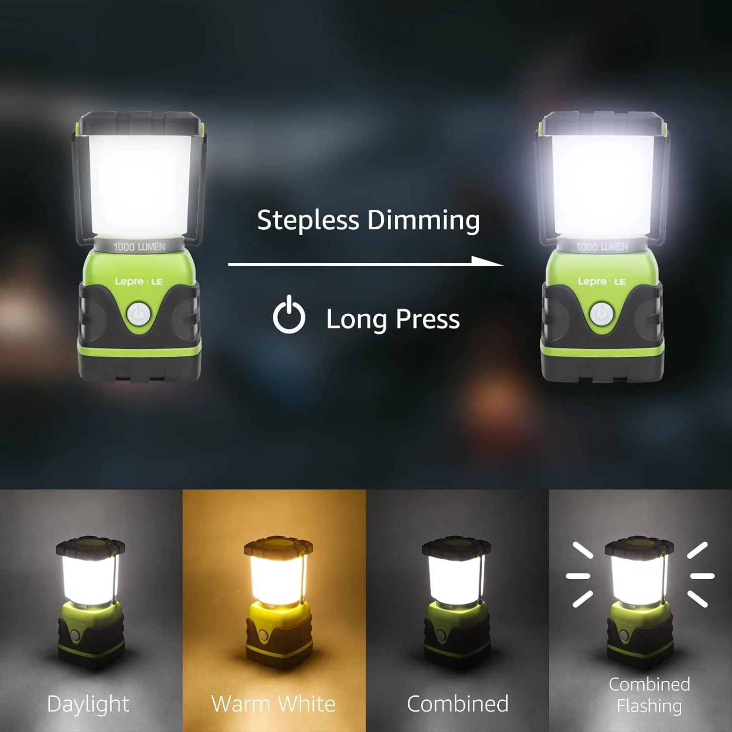Lepro Battery Powered LED Camping Lantern (Waterproof, 1000LM, 4 Lighting Modes) - Image 4