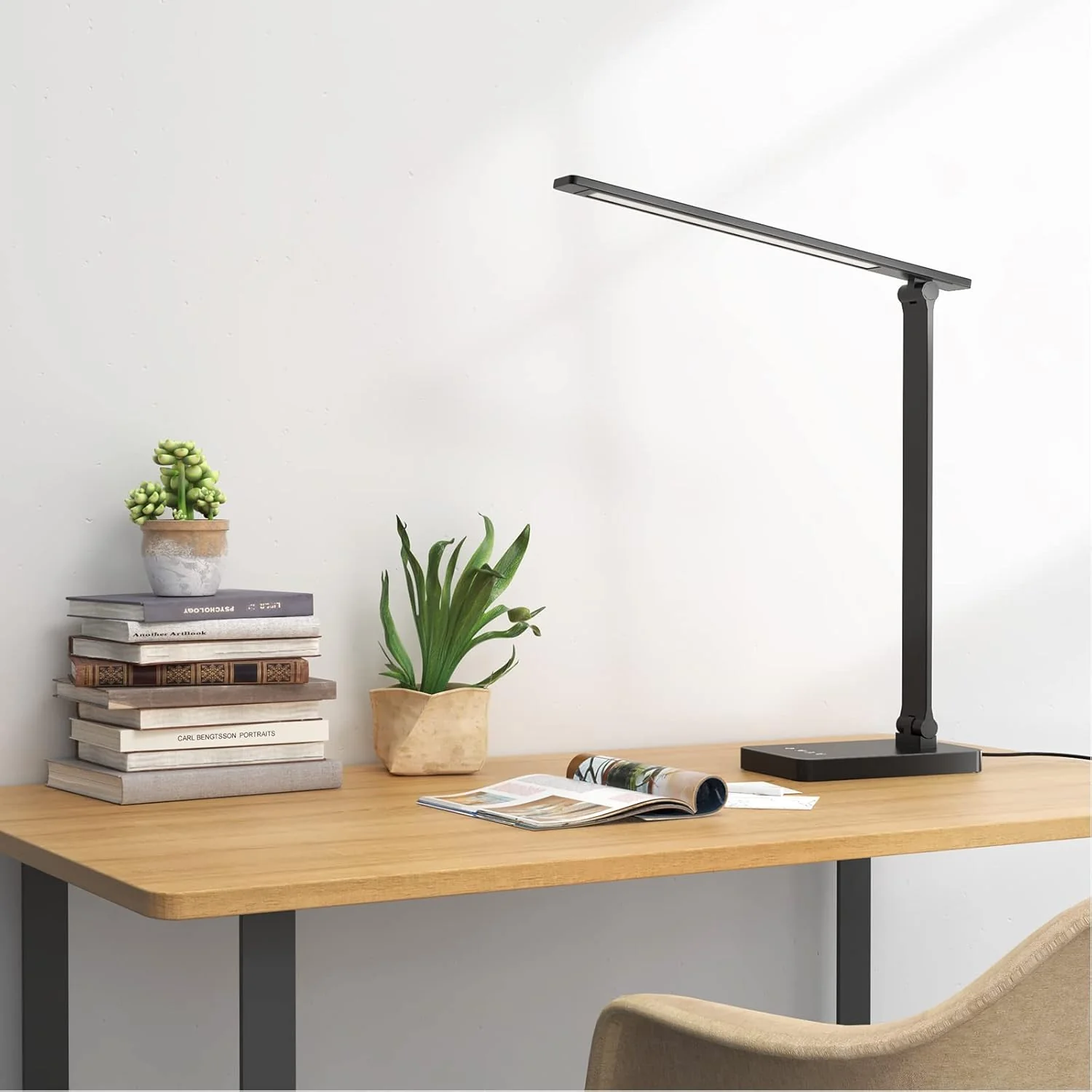 Lepro LED Desk Lamp (Dimmable, Black, with USB Charging Port) - Image 3