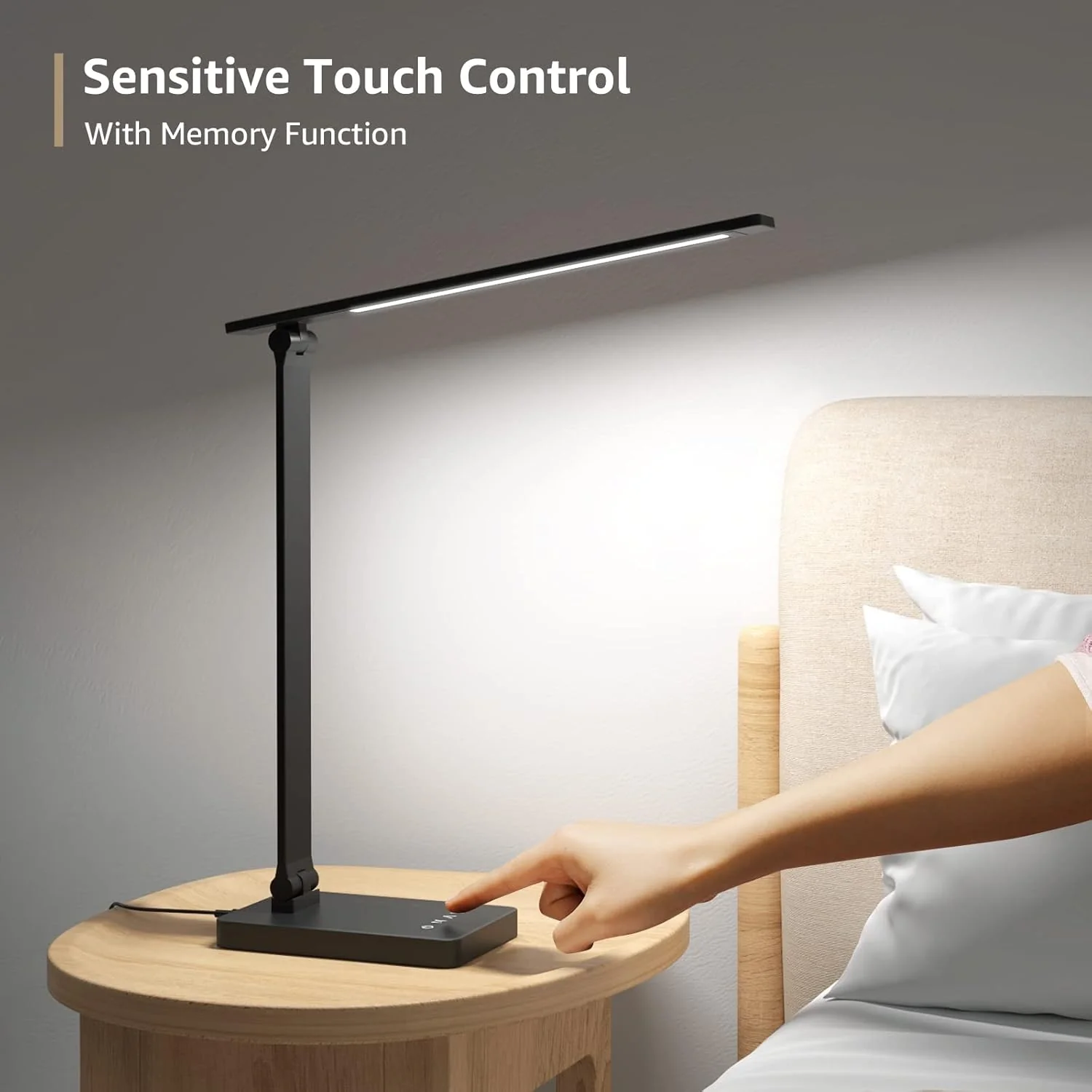 Lepro LED Desk Lamp (Dimmable, Black, with USB Charging Port) - Image 6