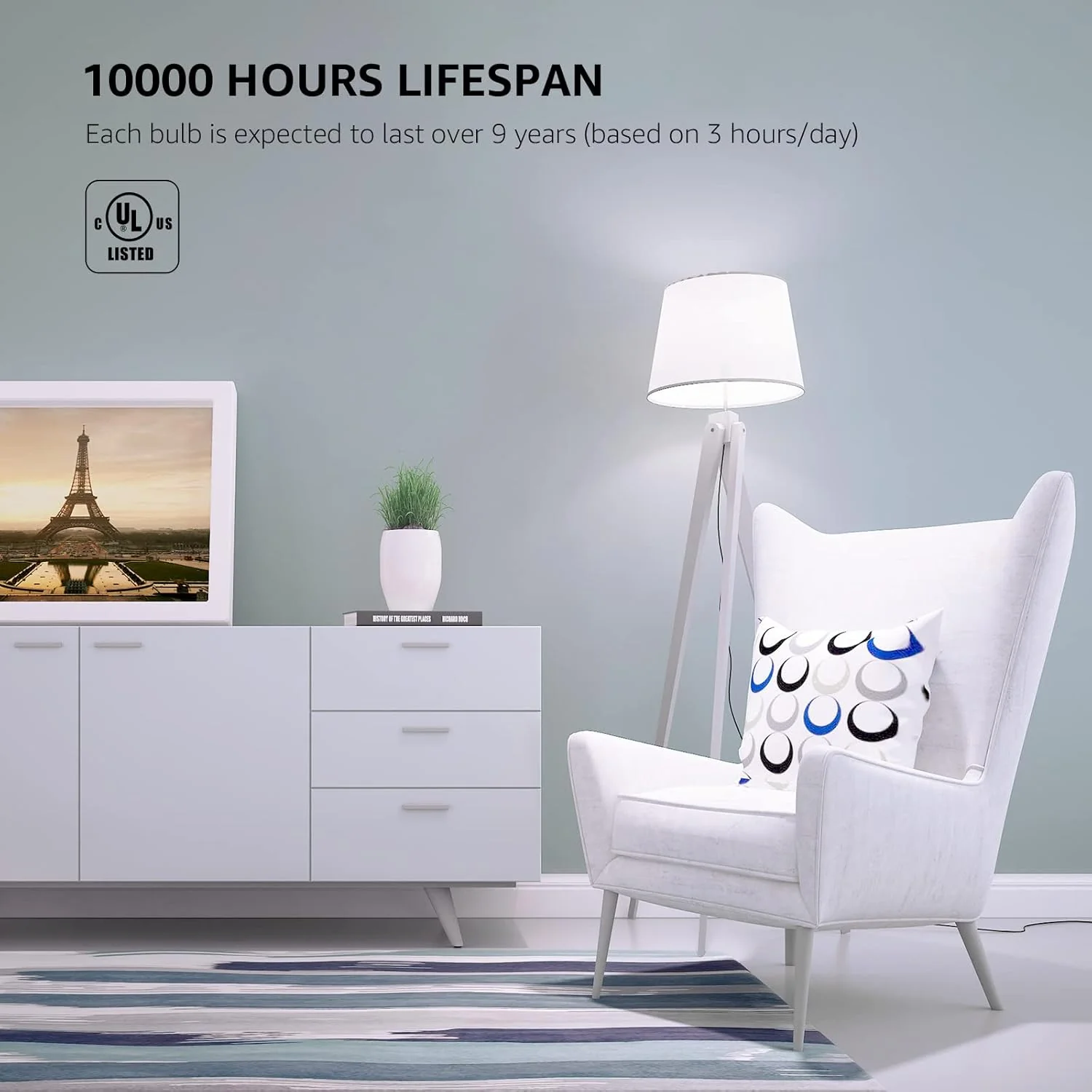 Lepro LED Light Bulbs 60 Watt , 9W 800 Lumens Non-Dimmable, A19 E26 Standard Medium Base, 10000 Hour Lifetime - Image 2
