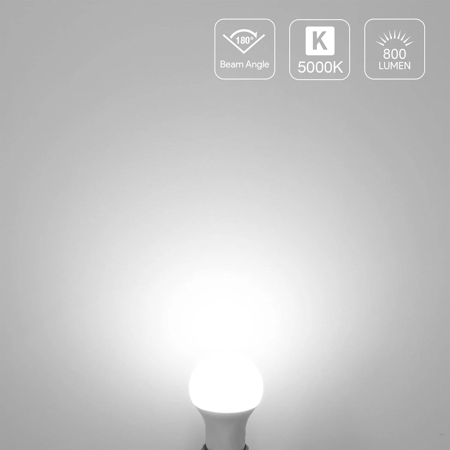 Lepro LED Light Bulbs 60 Watt , 9W 800 Lumens Non-Dimmable, A19 E26 Standard Medium Base, 10000 Hour Lifetime - Image 4