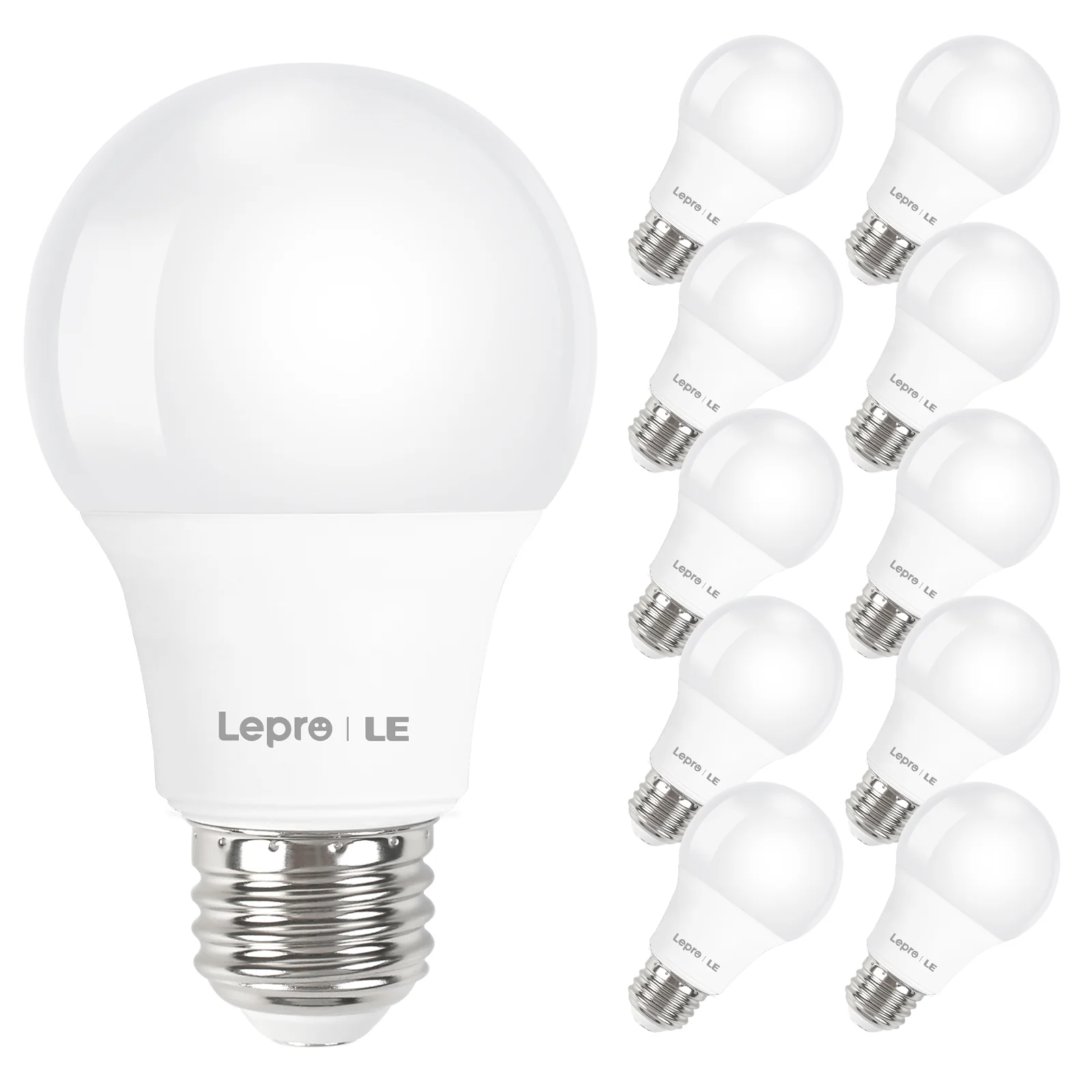 Lepro A19 LED Light Bulb, 5000K Daylight White, 800 Lumens, E26 Medium Base, Non-Dimmable, 9W (60W Equivalent) - Image 10