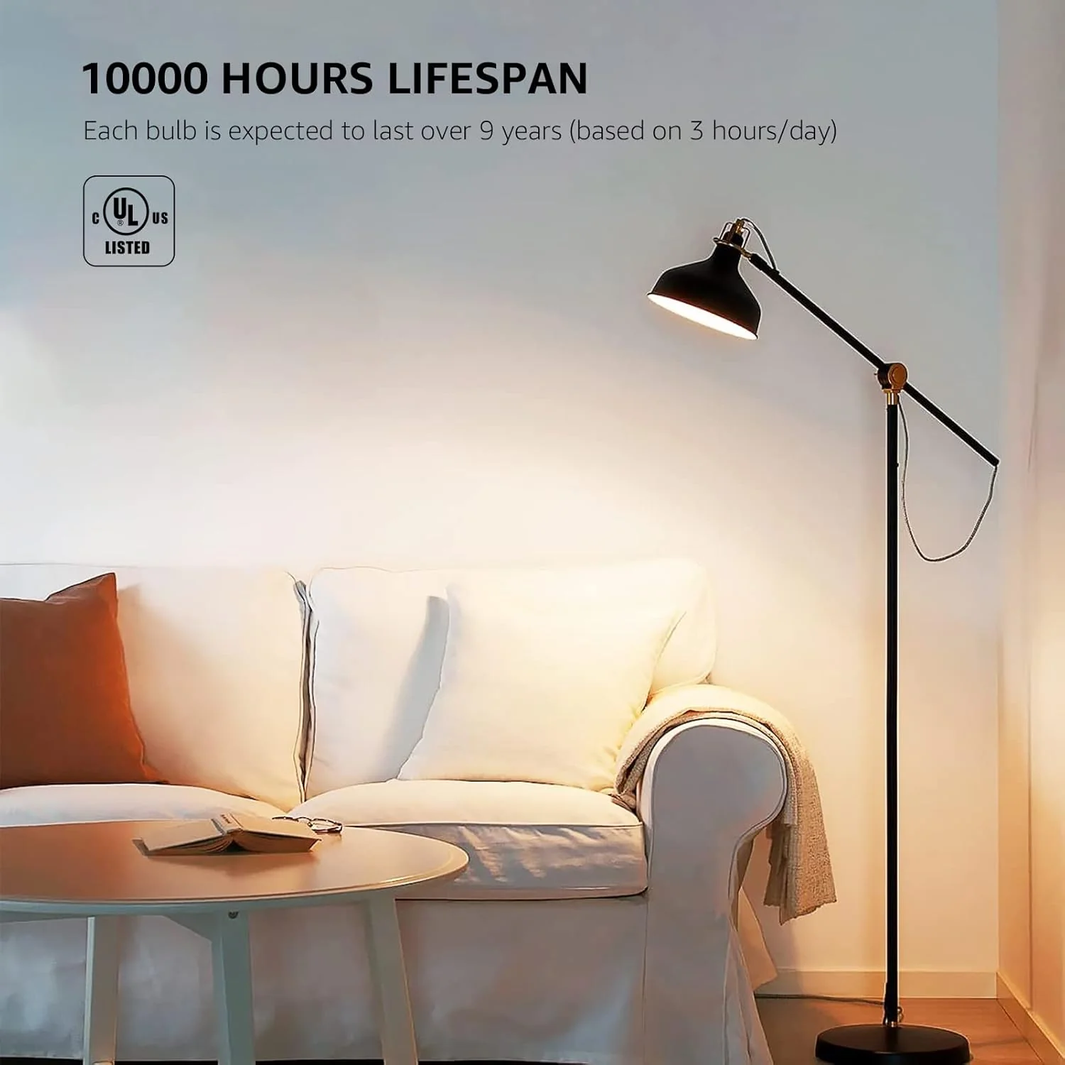 Lepro A19 LED Light Bulb, 2700K Warm White, 800 Lumens, E26 Medium Base, Non-Dimmable, 9W (60W Equivalent) - Image 6