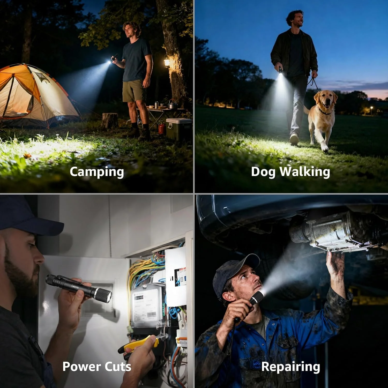 Lepro LED Mini Flashlight High Lumens with Clip, Waterproof, Energy Saving, Portable for Outdoor, Emergency, AA Batteries Included, Tactical & Camping Accessories - Image 7