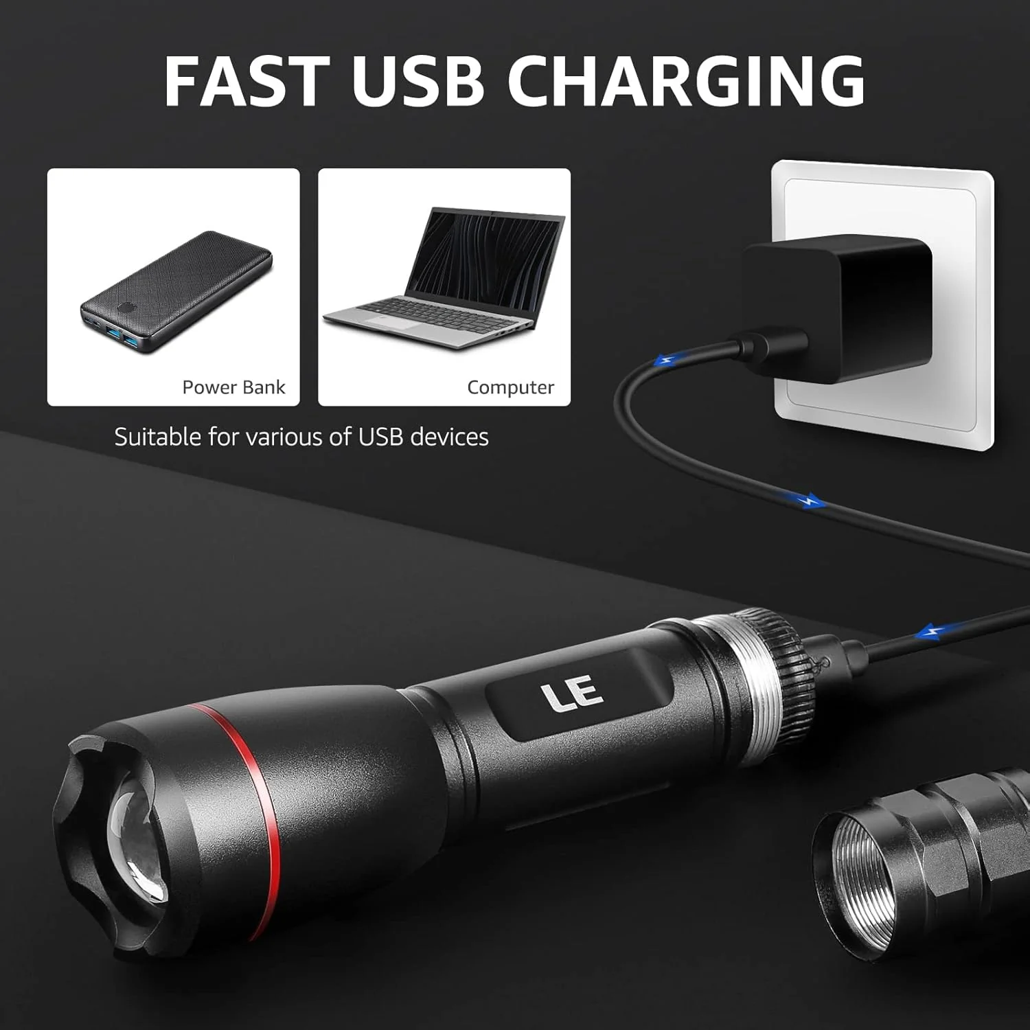 Lepro LED Rechargeable Flashlight - Image 2