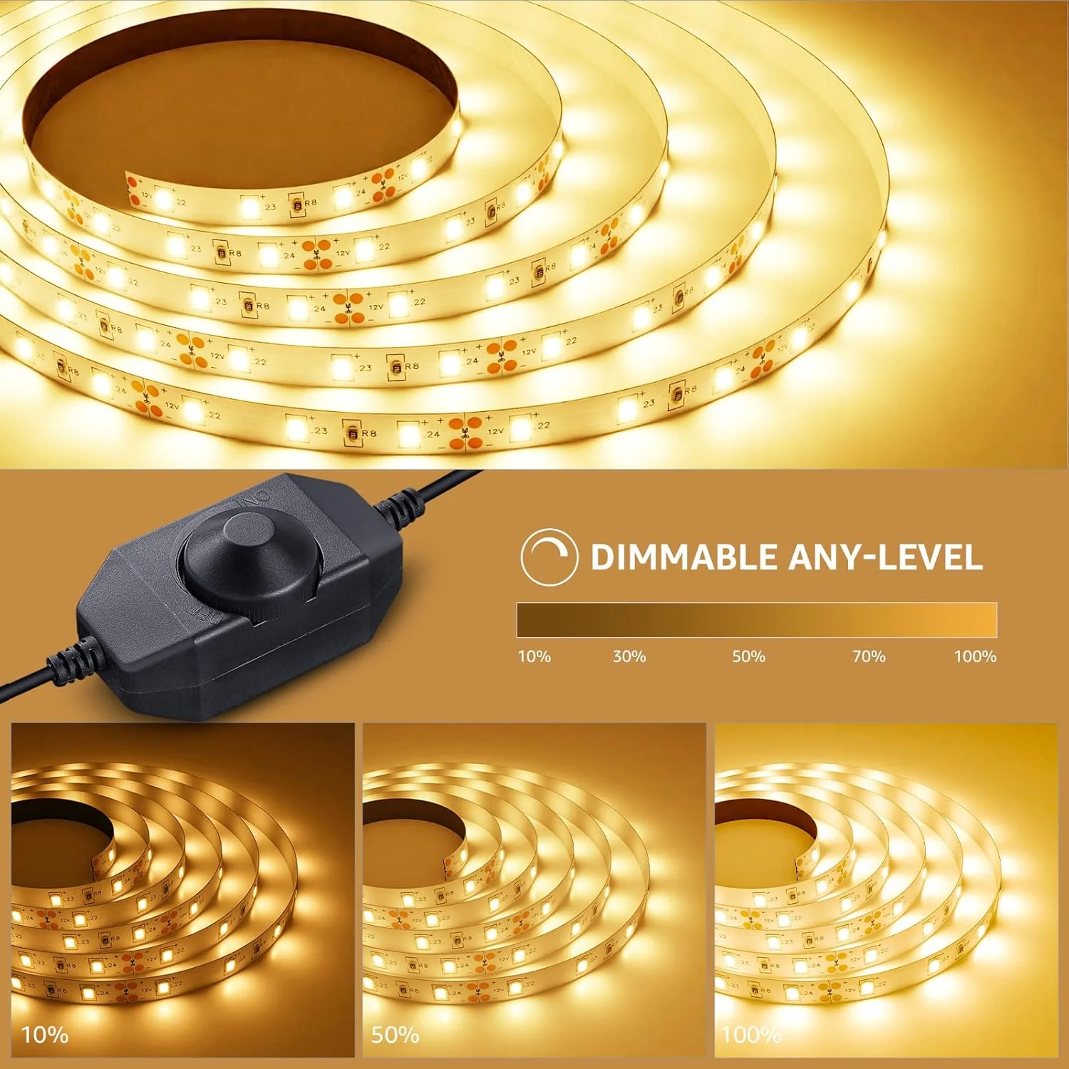 Lepro LED Strip Light (Strong 3M Adhesive, Warm White) - Image 2