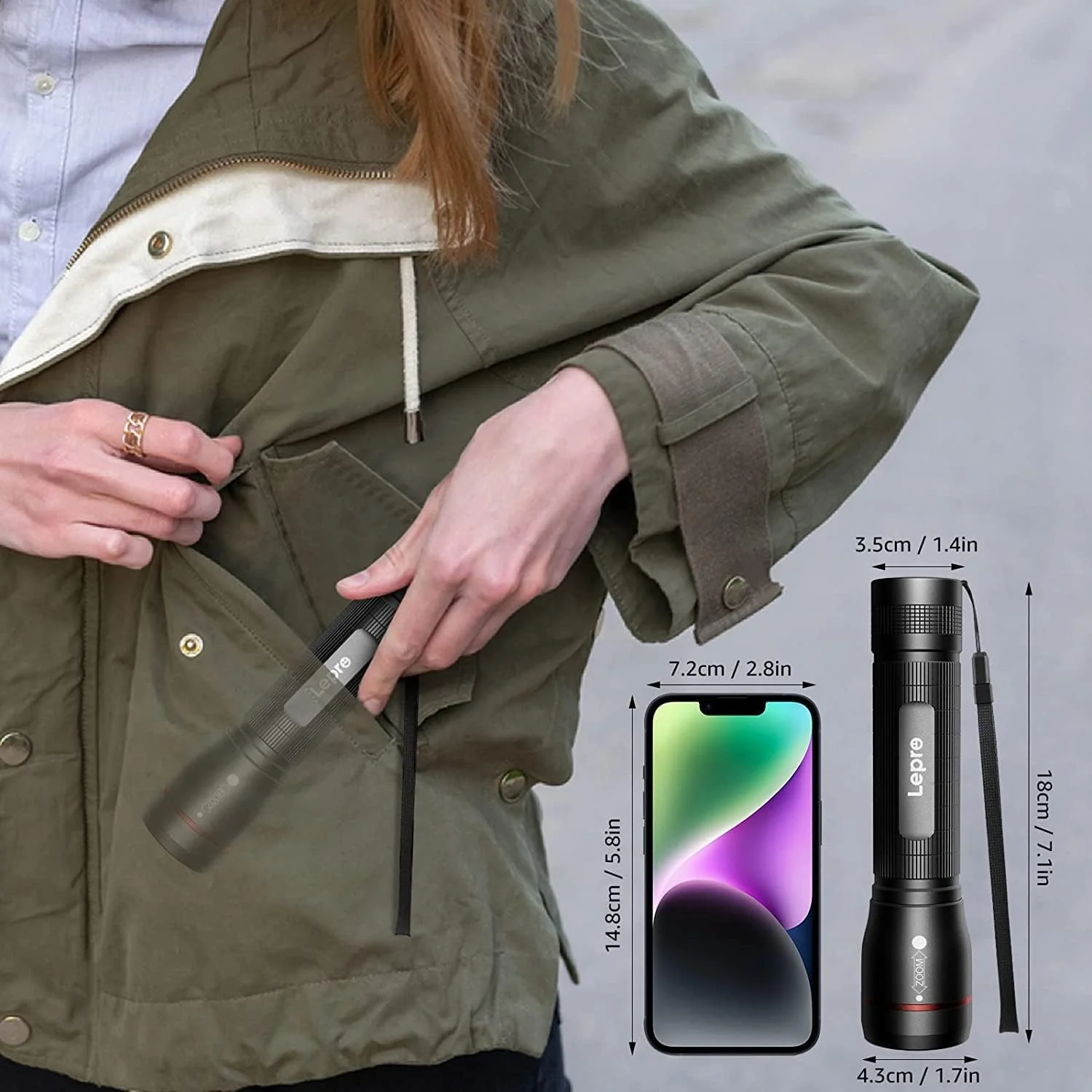 Lepro LED Tactical Flashlight (AA Battery) - Image 6