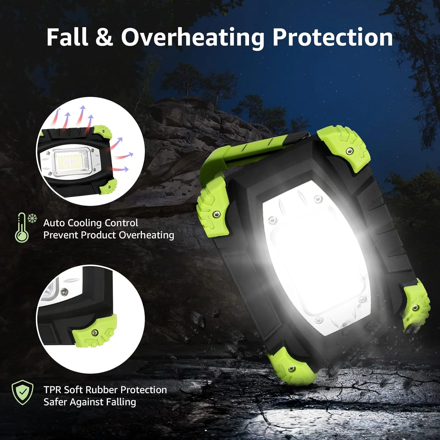 Lepro Portable LED Work Light, 20W, Rechargeable Outdoor Flood Light, Power Bank for Hiking, Working, Car Repairing, Workshop and More - Image 4