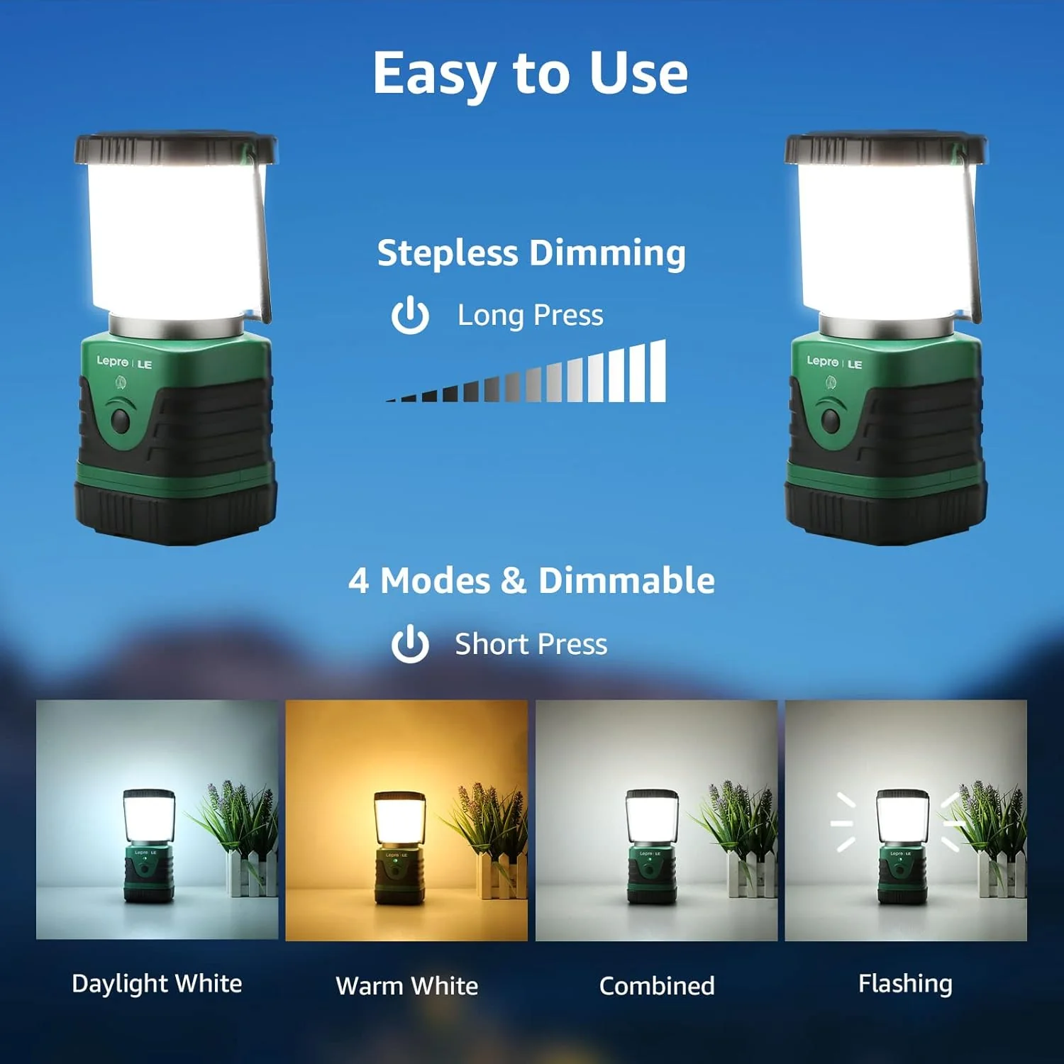 Lepro Portable LED Camping Lantern (1000LM, IP44 Waterproof, Rechargeable) - Image 3