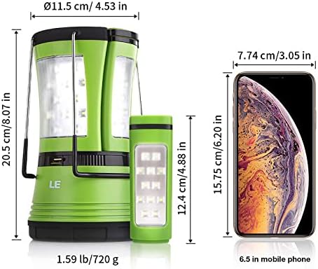 Lepro Rechargeable Camping Lantern (600 Lumens, Detachable Flashlight with USB & Car Charger) - Image 8