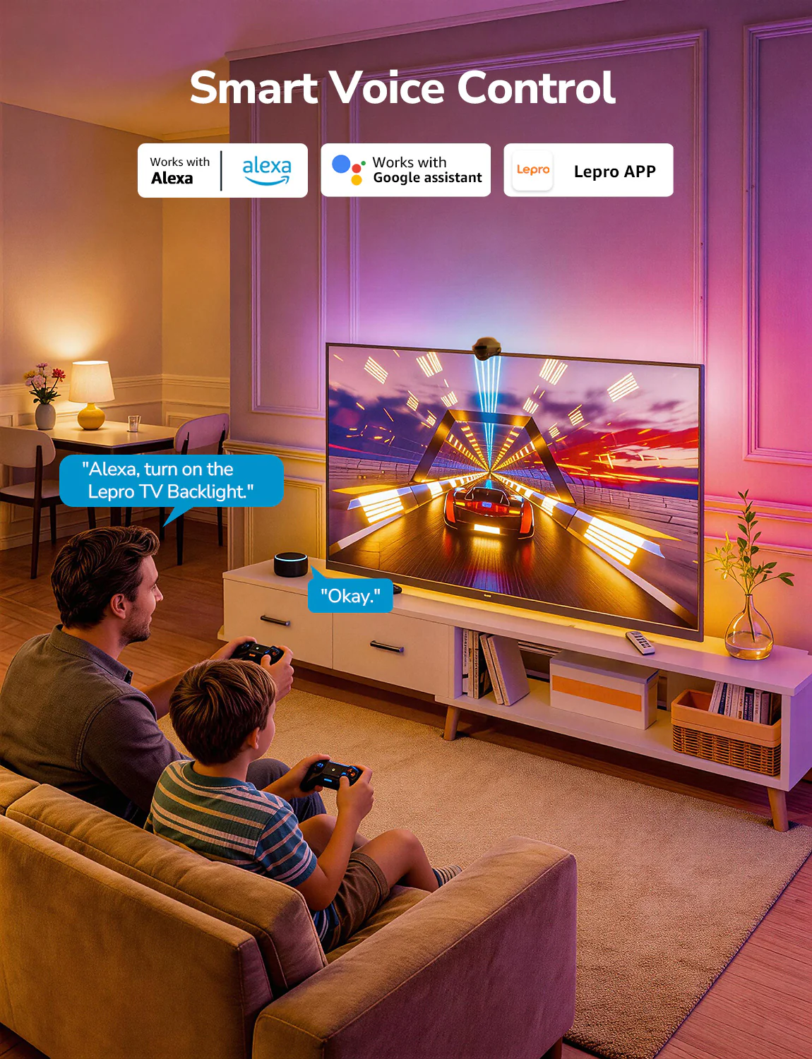 Lepro STV1 AI-Powered Smart TV Backlight with LightIMS™ Real-Time Color Sync - Image 10