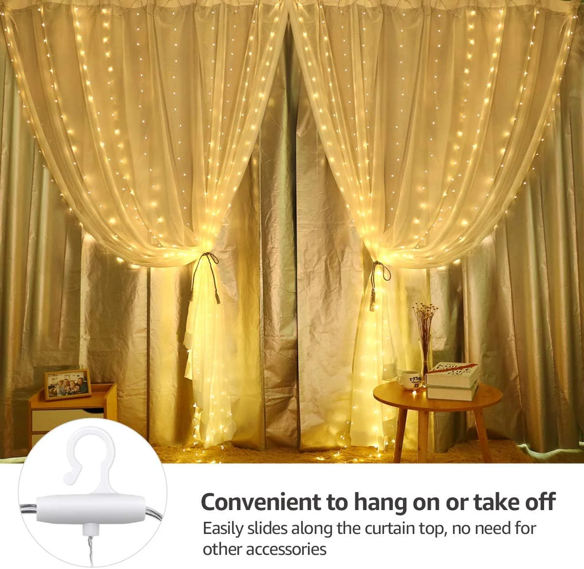 Lepro Warm White Dimmable Curtain Lights 9.8*9.8ft - Image 2
