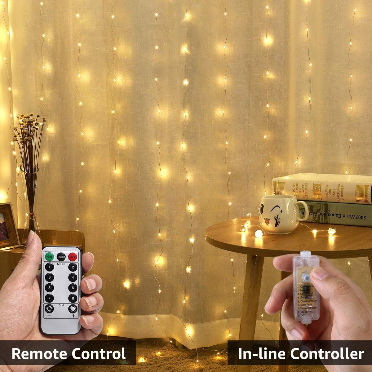 Lepro Warm White Dimmable Curtain Lights 9.8*9.8ft - Image 4